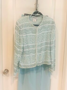 The Papell Boutique Evening 2 pc 14p Skirt and 14 Beaded Jacket Set